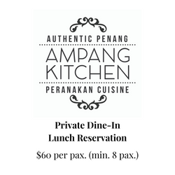 Private Dine-in Lunch $70 per pax. (min. 8 pax)